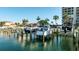 Private boat dock with lifts and waterfront access near upscale waterfront condo at 1651 Sand Key Estates Ct # 78, Clearwater, FL 33767