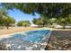 Community shuffleboard courts with mature landscaping providing shade and a clear blue sky at 23227 Club Villas Dr # 38, Land O Lakes, FL 34639