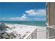 Balcony with views of the beach and pier at 10 Papaya St # 1404, Clearwater Beach, FL 33767