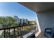 Relaxing condo balcony with comfortable seating and city views at 201 W Laurel St # 507, Tampa, FL 33602