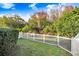 Fenced backyard with green grass offers privacy and space to enjoy at 31031 Whitlock Dr, Wesley Chapel, FL 33543