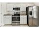 Well-lit kitchen with stainless steel appliances and white cabinets, great for cooking and entertaining at 4927 Elizabeth Anne Cir, Tampa, FL 33616