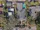 Aerial view of home showcasing swimming pool and spacious backyard at 635 13Th Ne Ave, St Petersburg, FL 33701