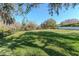 Vast backyard offers ample space for recreation, and is bordered by mature trees for added privacy at 9250 Rhea Dr, Odessa, FL 33556