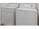 Functional laundry room equipped with a washer and dryer, ready for use at 12531 Blazing Star Dr, Tampa, FL 33626