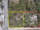 A bird's eye view shows a home with an additional 2.8 acres available for purchase next door at 3112 Desoto Rd, Sarasota, FL 34234