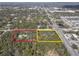 Aerial view of the property and surrounding acreage at 3112 Desoto Rd, Sarasota, FL 34234