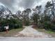 A long gravel driveway leads to the house, with mature trees and landscaping at 3112 Desoto Rd, Sarasota, FL 34234