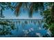 Picturesque lake view with water reflections framed by lush greenery at 3830 Moreno Dr, Palm Harbor, FL 34685