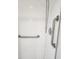 Close up of walk-in shower with grab bars and handheld shower head at 4801 Osprey S Dr # 209, St Petersburg, FL 33711