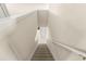 Staircase with carpeted steps and white railing at 5236 Clover Mist Dr, Apollo Beach, FL 33572