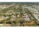 Aerial shot of community apartment buildings shows a well-maintained complex with ample parking surrounded by trees at 6262 Maisie Rd, Zephyrhills, FL 33542