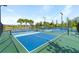 Well-maintained pickleball courts with vibrant blue and green surfaces, perfect for recreational play at 7497 W Lenox Cir, Punta Gorda, FL 33950