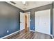 Bedroom featuring a closet, light, and a view to the hall at 9920 62Nd N St, Pinellas Park, FL 33782