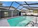 Enclosed pool with screened enclosure and covered, tiled patio area at 11283 Portsmouth St, Spring Hill, FL 34609