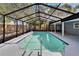 Screened pool with a spacious patio deck, a perfect oasis for relaxation and outdoor gatherings at 11283 Portsmouth St, Spring Hill, FL 34609