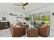 Cozy living room with comfortable seating, modern decor, and access to the outdoor patio at 11912 Richmond Trl, Parrish, FL 34219