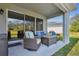 Comfortable patio seating area with plush cushions and stylish outdoor furniture at 11912 Richmond Trl, Parrish, FL 34219