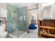 Bathroom featuring tiled floors and a glass shower ready for renovation at 120 148Th E Ave, Madeira Beach, FL 33708