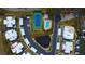 An aerial view of the property showcases the surrounding neighborhood amenities at 14511 Catalina Cir # 14511, Seminole, FL 33776