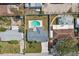 Aerial view of a single-Gathering home with an in-ground pool and fenced backyard at 2851 66Th N Way, St Petersburg, FL 33710