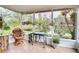 Relaxing screened lanai offering peaceful views of the garden and waterfront at 29523 Waggle Dr, San Antonio, FL 33576
