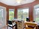 Bright home office with large windows offering views of the serene waterfront landscape at 29523 Waggle Dr, San Antonio, FL 33576