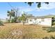 Backyard featuring an expansive lawn and mature landscaping at 3624 Wiltshire Dr, Holiday, FL 34691