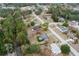 A lovely aerial shot of a home in a quiet neighborhood surrounded by lush trees and greenery at 4553 Kirkland Ave, Spring Hill, FL 34606