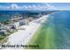 Aerial view of #1 rated St Pete Beach, a great community, and the white sandy beach at 7013 Boca Ciega Dr, St Pete Beach, FL 33706