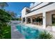 Inviting backyard pool with a modern outdoor dining area, perfect for entertaining at 4110 W Swann Ave, Tampa, FL 33609