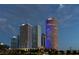 Striking view of city skyscrapers illuminated at night under a moonlit sky at 3301 Bayshore Blvd # 1908B, Tampa, FL 33629