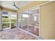 Enjoy the outdoor space on this spacious patio with ceiling fan at 4224 Preserve Pl, Palm Harbor, FL 34685