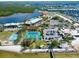 Aerial view of property with water, green area, and parking area at 611 Destiny Dr # 604, Ruskin, FL 33570