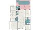 Detailed floor plan showcasing the layout of the home, including bedrooms, bathrooms, kitchen, and living areas at 1545 Deerbourne Dr, Wesley Chapel, FL 33543