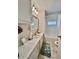 Bathroom features single sink vanity and a shower/tub combo at 205 Seagull N Dr, Tarpon Springs, FL 34689