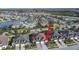 Aerial view of a Gathering-friendly community, showcasing serene streetscapes and neighborhood amenities at 4375 Barletta Ct, Wesley Chapel, FL 33543