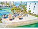 Aerial view showcasing the community's waterfront common areas and tennis courts at 7420 Bay Island S Dr # 281, South Pasadena, FL 33707