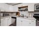Well-lit kitchen featuring white cabinetry, stainless steel appliances, and granite countertops at 921 57Th N Ave, St Petersburg, FL 33703