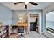 Cozy bedroom features a ceiling fan, neutral walls and a closet at 13507 Mango Bay Dr, Riverview, FL 33579