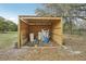 Well water filtration system is housed in a shed for easy access and protection from the weather at 2040 Underwood Ln, Zephyrhills, FL 33540
