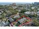 Aerial view of a home with private pool, lush landscaping, and close proximity to the beach at 445 13Th Ne Ave, St Petersburg, FL 33701