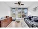 Sun room featuring lots of natural light and views of the backyard at 4647 Lake Villa Dr, Clearwater, FL 33762