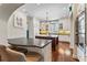 Gourmet kitchen with white cabinets, stainless appliances, and a large central island at 5010 W Dickens Ave, Tampa, FL 33629