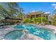 An inviting outdoor pool with a bar, perfect for relaxation, complemented by a beautiful backyard and home at 5010 W Dickens Ave, Tampa, FL 33629