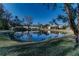 Beautiful pond featuring reflections and mature trees at 1424 Pine Glen Ln # B2, Tarpon Springs, FL 34688