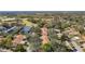 A high angle shot shows a beautiful golf course and tennis court near these gorgeous villas at 2606 Oak Cir, Tarpon Springs, FL 34689