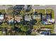 An aerial shot captures well-maintained yards, mature trees, and street views, offering a glimpse into the neighborhood at 4106 W Bay View Ave, Tampa, FL 33611