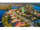 Aerial view of a single-Gathering home in a residential community, showcasing the neighborhood layout and landscaping at 10534 Bermuda Isle Dr, Tampa, FL 33647