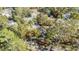 Aerial view of property showcasing lush landscaping and neighborhood at 1157 Brook Rd, Clearwater, FL 33755